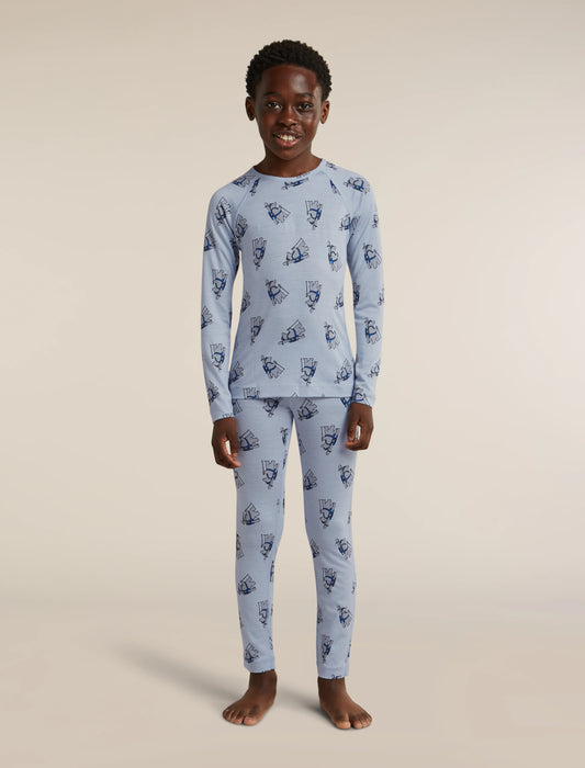 Kids' Merino 200 Oasis Thermal Leggings Bear Tour AOP