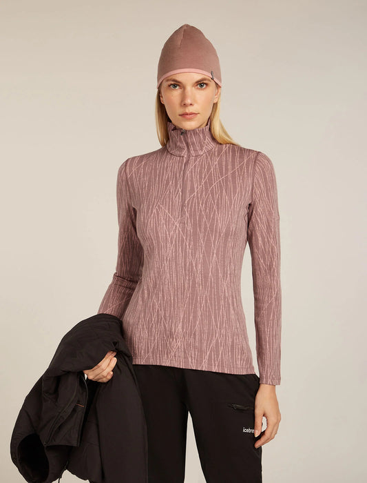Women's Merino 260 Tech Vertex Long Sleeve Half Zip Thermal Top Delta Lines