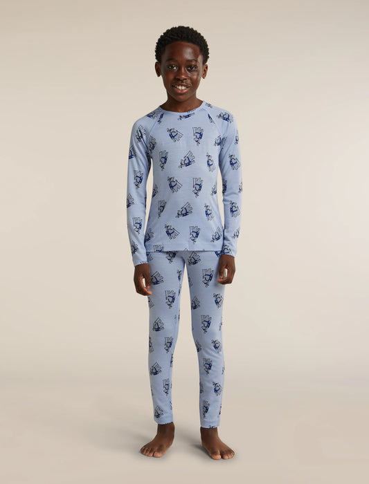 Kids' Merino 200 Oasis Long Sleeve Thermal Crewe Bear Tour AOP