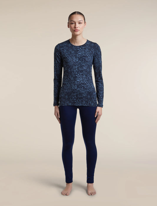 Women's Merino 200 Oasis Long Sleeve Thermal Crewe Moss Bloom AOP